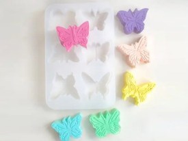 Molde silicona 6 mariposas distintas 